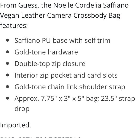 GUESS CROSSBODY BAG HASSIE CAMERA BAG SAFFIANO VEGAN LEATHER NWT - Picture 6 of 7